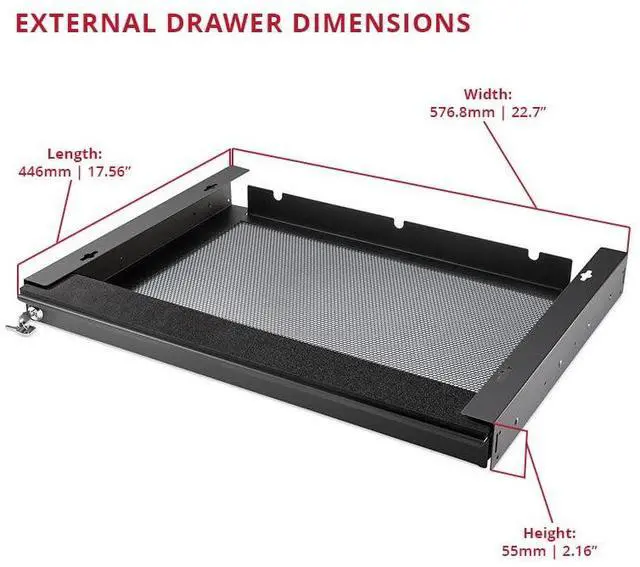 Alt view image 5 of 5 - Penn Elcom Under Desk Laptop Drawer, Lockable, for 20 Laptops - Premium Sliding Security Drawers - Model EX-6171B