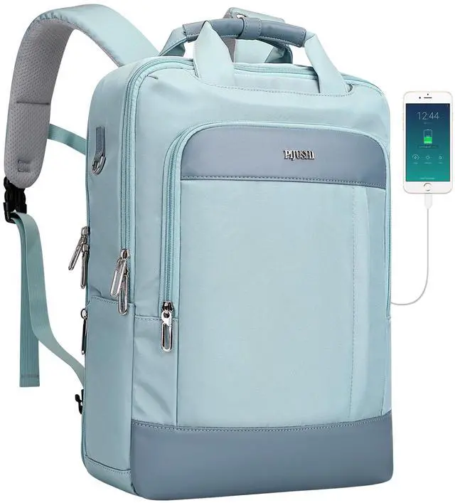 Main image of PIJUSHI Laptop Backpack for Women Men Personal Item Travel Backpack Convertible Carry on Bag Flight Approved(PE042 Teal Blue)
