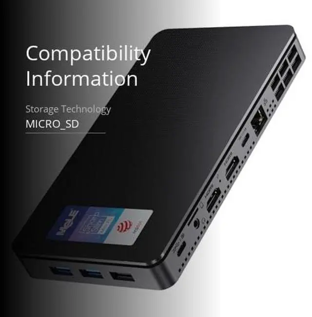 Alt view image 3 of 5 - MeLE Reddot Winner Mini PC Overclock4C N100(up to 3.4GHz) with Windows 11 Pro 16GB RAM, 512GB Storage, Mini Desktop Computer, Triple Screen Display, Full Function USB-C on Office Education Home