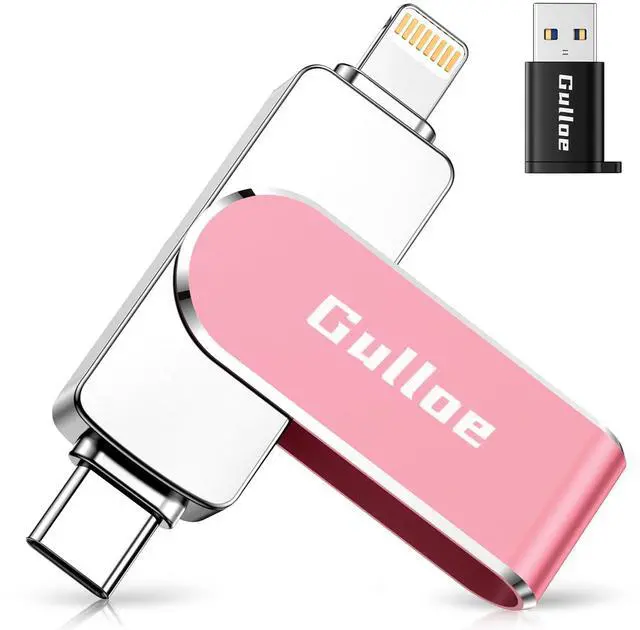 Main image of Gulloe 512GB Flash Drive Intended for iPhone, Memory Stick Storage for Photos and Videos Backup, Compatible with iPhone iPad Android PC, Plug and Play, No Application Required (Pink)