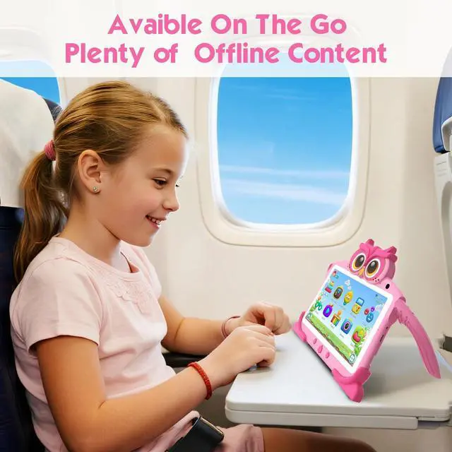 Alt view image 2 of 5 - Kids Tablet 7'' 32GB Tablet for Kids 3-7 Pre-Installed with Children Software Many Offline Content Parents Control, Toddler Tablets with YouTube WiFi Dual Camera, Tablets for Toddlers Gifts Ages 3-12