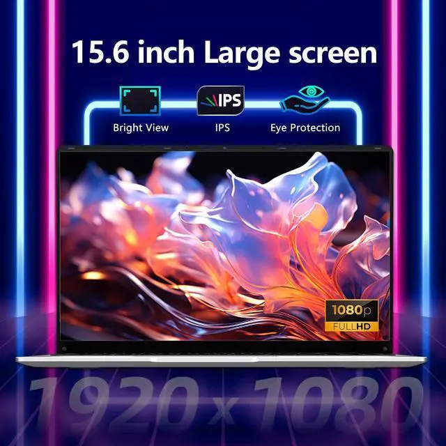 Alt view image 4 of 5 - Gaming Laptop,15.6 inch Traditional Laptops N4000, Laptop with 8 GB RAM, 256 GB SSD, Slim Light Netbook WiFi5 Mini-HDMI 180 Angle Opening BT5.0, USB3.0, Thin and Light Laptop For Student Business Work