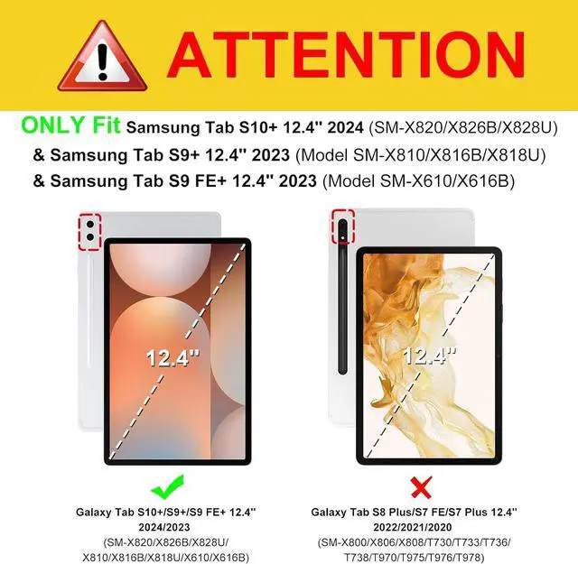 Alt view image 2 of 5 - YHDXUYS Case for Samsung Galaxy Tab S10 Plus 2024/S9 FE Plus 2023/S9 Plus 2023 12.4 Inch Tablet with Pencil Holder, Multiangle Stand Wallet Design Cover,Metal Flower