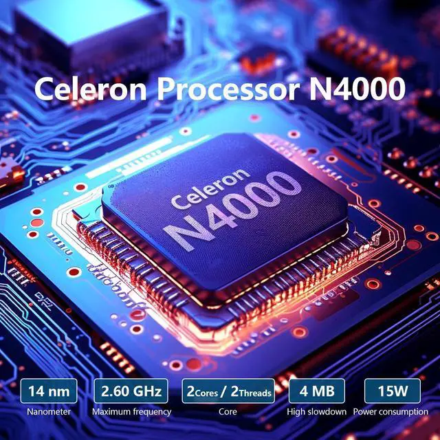 Alt view image 3 of 5 - Gaming Laptop,15.6 inch Traditional Laptops N4000, Laptop with 8 GB RAM, 256 GB SSD, Slim Light Netbook WiFi5 Mini-HDMI 180 Angle Opening BT5.0, USB3.0, Thin and Light Laptop For Student Business Work