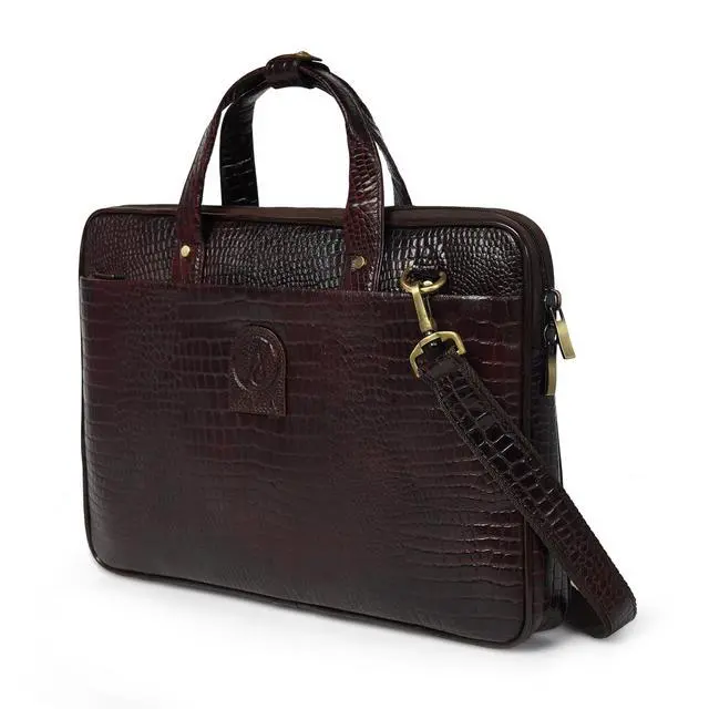 Alt view image 3 of 5 - ADYAN Genuine Leather Laptop Bag for Men and Women 16'' Large Vintage Bags Ideal for Work Office Travel and Formal (16'' x 11'' x 2'', Reddish Brown)