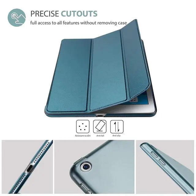 Alt view image 2 of 5 - ProCase iPad 9.7 2018 & 2017 Teal Slim Hard Shell Case Bundle with 2 Pack iPad 9.7 2018 & 2017 / iPad Pro 9.7 / iPad Air 2 / iPad Air Tempered Glass Screen Protectors