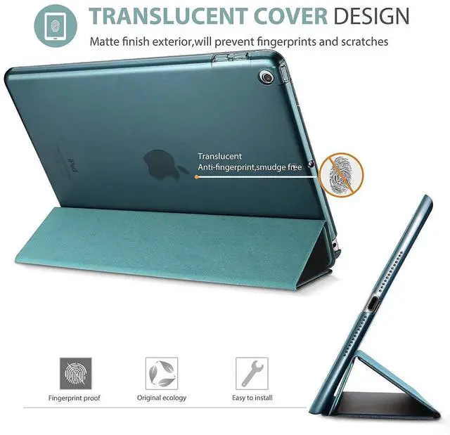 Alt view image 3 of 5 - ProCase iPad 9.7 2018 & 2017 Teal Slim Hard Shell Case Bundle with 2 Pack iPad 9.7 2018 & 2017 / iPad Pro 9.7 / iPad Air 2 / iPad Air Tempered Glass Screen Protectors