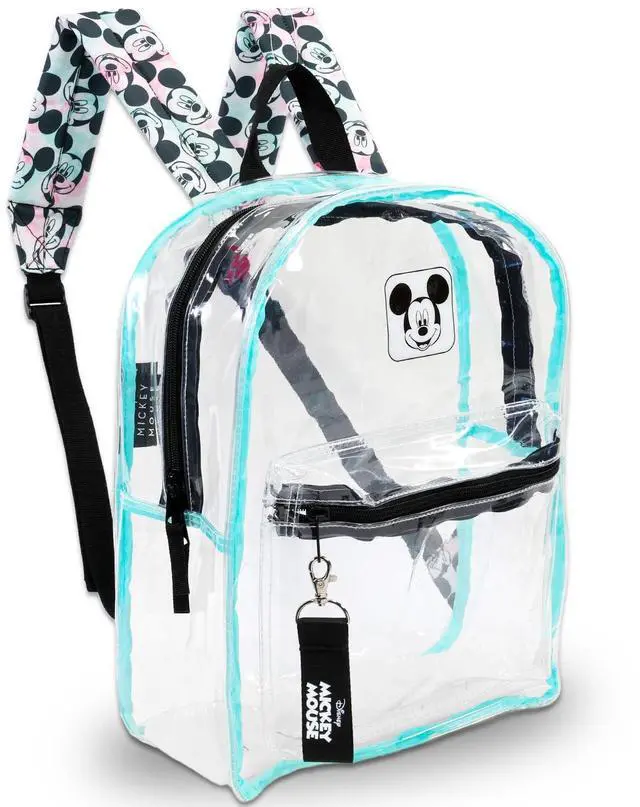 Alt view image 2 of 5 - Disney Mickey Mouse Clear Backpack Set - Bundle with 16" Transparent Backpack Removable Laptop Pouch Plus Water Bottle | Mickey Mouse Laptop Bag for Teens, Adults
