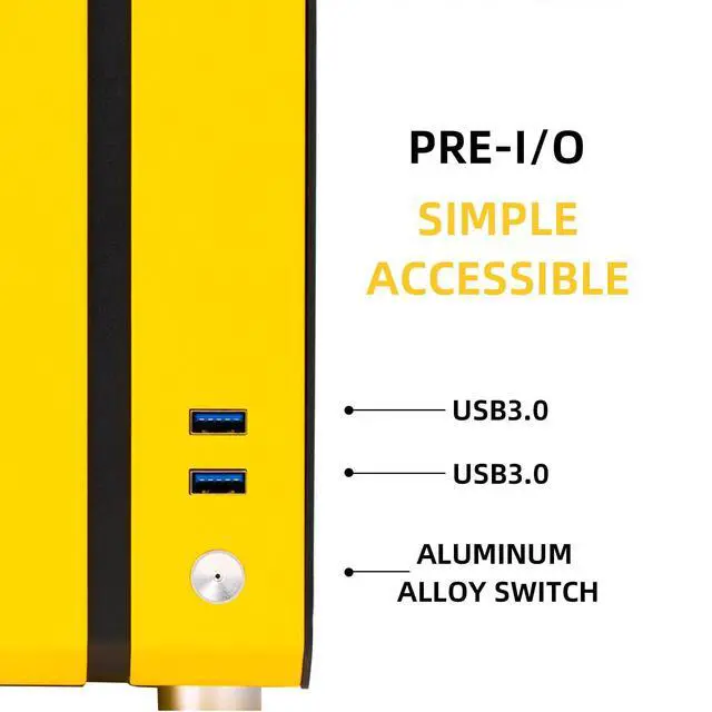 Alt view image 5 of 5 - Mechanic Master Cool Cube Series C24 Mini-ITX Case/Alumium/Steel/GPU Length Within 245mm, SFX/L PSU Computer Case (Vitality Yellow Classic Version)