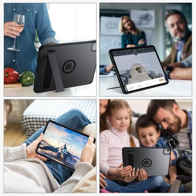 Alt view image 5 of 5 - GUAGUA Magnetic for iPad Air 11 Inch Case M3/M2 (2025/2024), iPad Air 5th & 4th Gen 10.9 Inch(2022/2020) Cases with Stand & Pencil Holder Kickstand Case for iPad Pro 11 Inch 2022/2021/2020/2018, Black