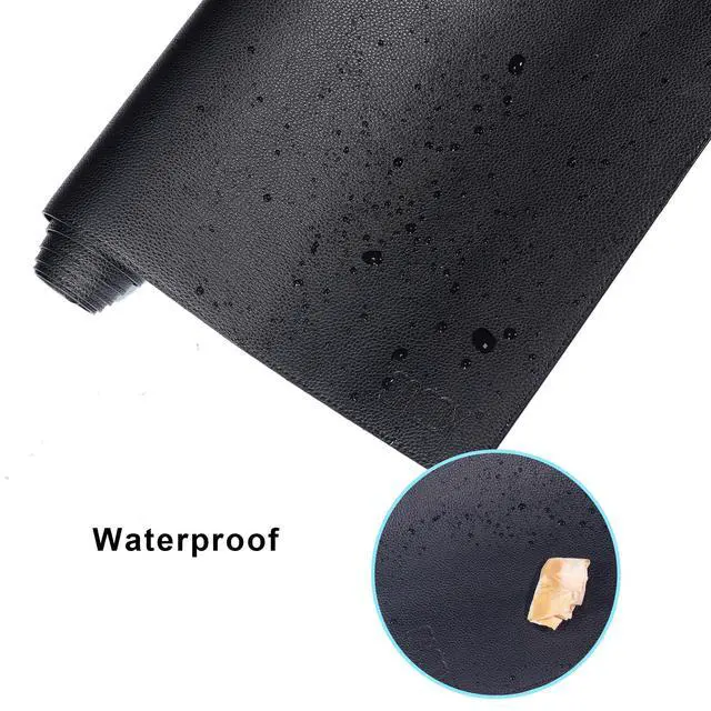 Alt view image 5 of 5 - Cacoy 36 x 20 Inch Leather Desk Mat, Large PU Leather Desk Pad Blotter, XXL Keyboard Mouse Pad, Waterproof Computer Desktop Cover for Office, Home, Gaming, Computer (Black)