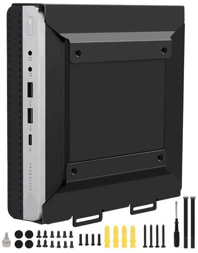 Main image of Mini PC VESA Mount Compatible with HP Desktop Mini, HP ProDesk Mini, HP EliteDesk Mini, Wall VESA and Under Desk Mount for HP Pro Mini 260 400,HP ProDesk 400 405 600,HP EliteDesk 705 800 805 and More