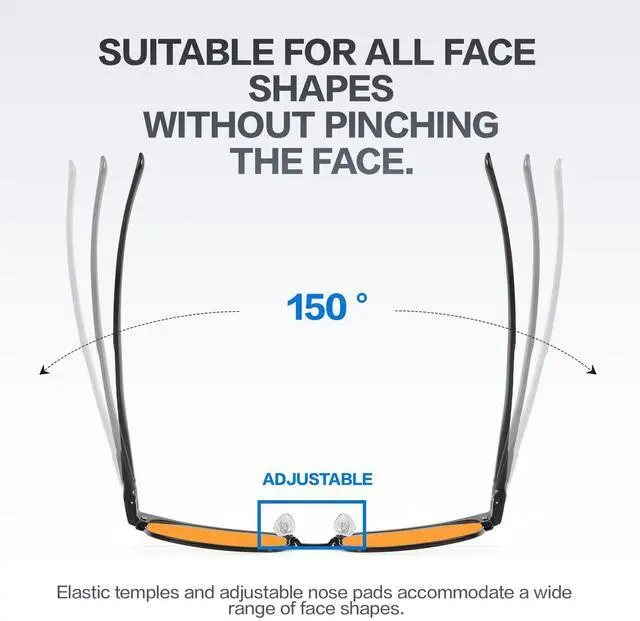 Alt view image 5 of 5 - BIRCEN Blue Light Gaming Glasses: Al-Mg Metal Orange Bluelight Blocking Computer Glasses for Men Women Anti Eyestrain on Office & Home
