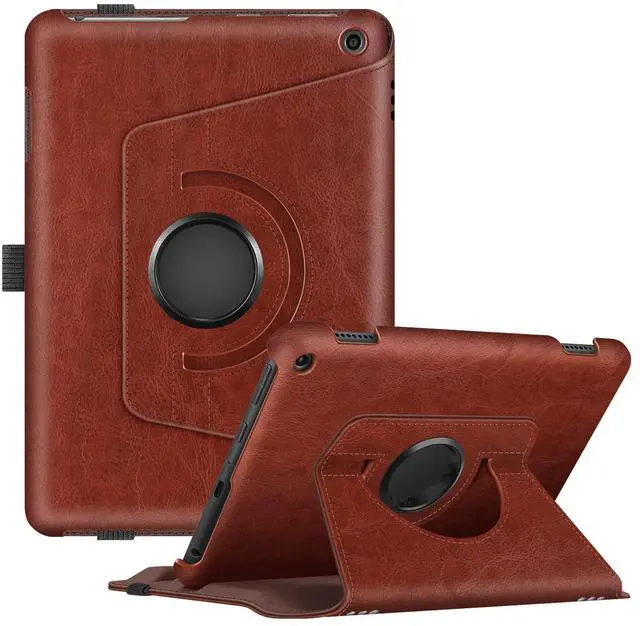 Main image of Fintie Case for Kindle Fire HD 8 & HD 8 Plus Tablet (12th/10th Generation, 2024/2022/2020 Release) - 360 Degree Rotating Swivel Stand Protective Cover with Dual Auto Sleep Wake, Brown