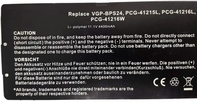 Alt view image 2 of 4 - Binger New VGP-BPS24 Replacement Laptop Battery Compatible with VAIO VGP-BPSC24 VGP-BPL24 SA SB SC SD SE VPCSA VPCSB VPCSC (11.1V 4400mAh)