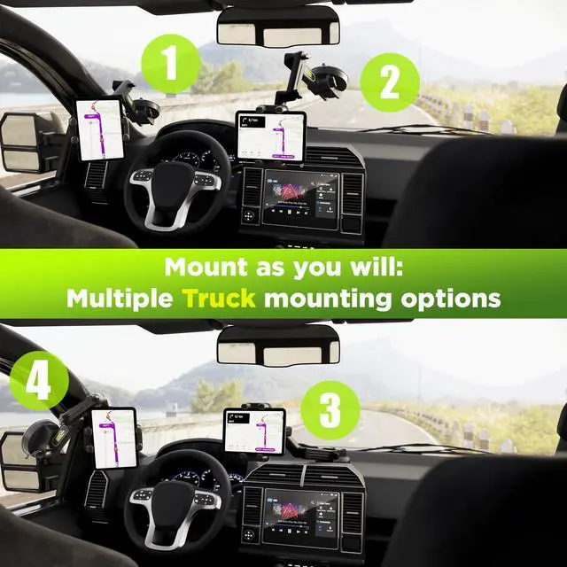 Alt view image 2 of 5 - Tablet Holder for Truck Tablet Mount - iPad Mount for Truck, Heavy Duty Super Suction Cup, 16.7 inch Long Arm & Stable, Device & iPad Holder for Dashboard,Dashboard Pad Windshield and Window - Semi