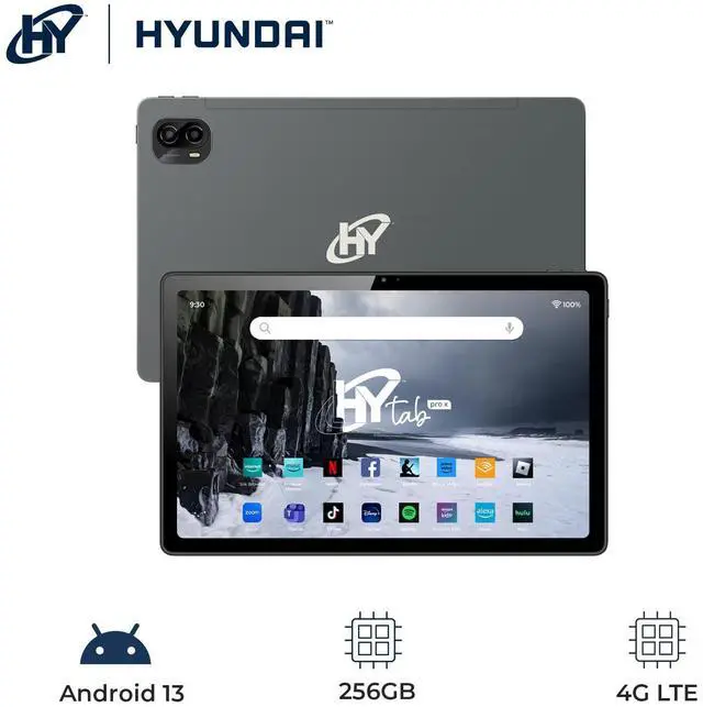 Alt view image 3 of 5 - HYTab Pro X 10LA3 10.36" Android 13 Tablet, Octa-Core, 8GB RAM, 256GB, FHD, 8MP/16MP, 4G LTE T-Mobile, WiFi, 6000mAh, Stylus, Earbuds, Screen Protector, Metal Body - Space Grey