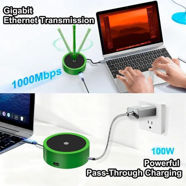 Alt view image 3 of 5 - Elenzk Magnetic Floating Ballpoint Pen for Men & Women, Luxury Gift with Dock Base, Fine Point Black Ink Sign Pen, Innovative Desk Gadget, Unique Gift for Business Owner and Christmas (Green)