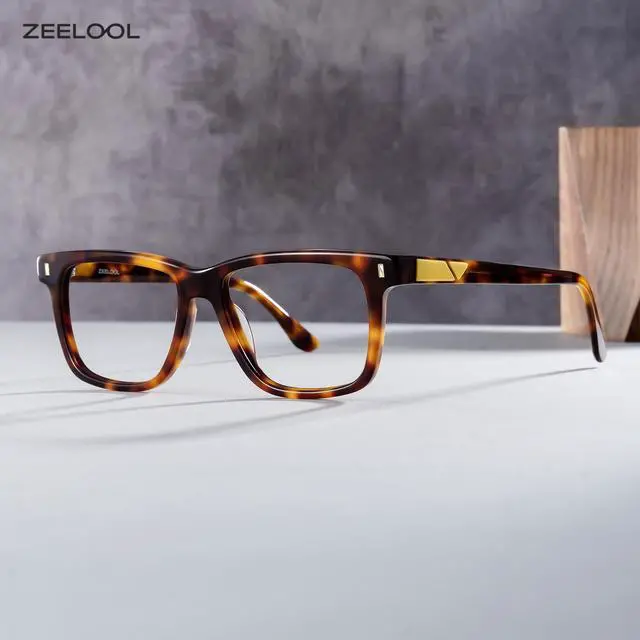 Alt view image 3 of 5 - Zeelool Blue Light Blocking Glasses for Women Men, Rectangle Fashion Glasses Acetate Frame Eyeglasses with Anti UV Glare & Eyestrain Lens Travis ZJGA880046-02B