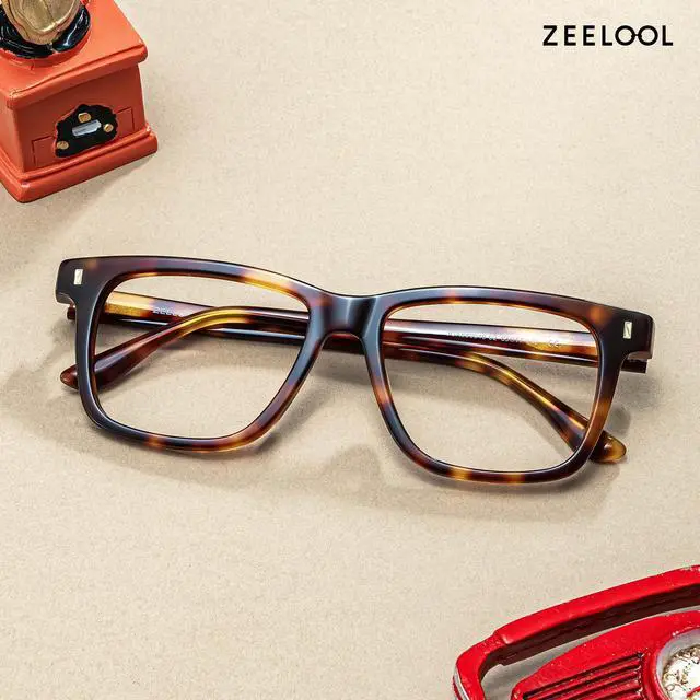 Alt view image 2 of 5 - Zeelool Blue Light Blocking Glasses for Women Men, Rectangle Fashion Glasses Acetate Frame Eyeglasses with Anti UV Glare & Eyestrain Lens Travis ZJGA880046-02B