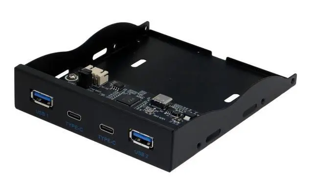 Alt view image 2 of 3 - SEDNA USB 3.2 Gen II (10Gbps) 4 Port (2A2C) Internal Hub (Floppy Bay) with Type E Connector, Black, SE-USB32G2-IHUB-314C-E