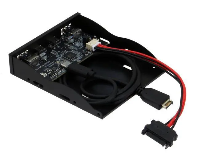 Alt view image 3 of 3 - SEDNA USB 3.2 Gen II (10Gbps) 4 Port (2A2C) Internal Hub (Floppy Bay) with Type E Connector, Black, SE-USB32G2-IHUB-314C-E