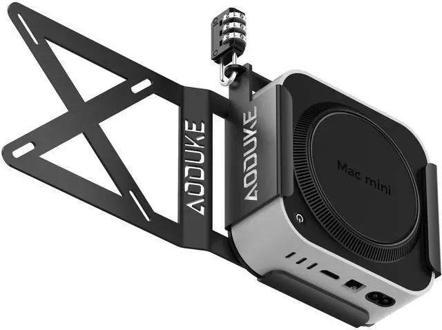 Main image of AODUKE with Combination Security Lock 2024 Mac mini M4 VESA Computer Monitor Mount Bracket for Anti-Theft Server Rack Extension Plate Adapter, Compatible 75X75/100X100MM Hole distance-AJM4GS-BM
