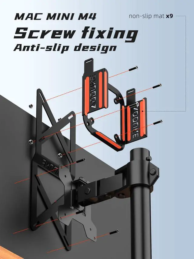 Alt view image 2 of 5 - AODUKE with Combination Security Lock 2024 Mac mini M4 VESA Computer Monitor Mount Bracket for Anti-Theft Server Rack Extension Plate Adapter, Compatible 75X75/100X100MM Hole distance-AJM4GS-BM