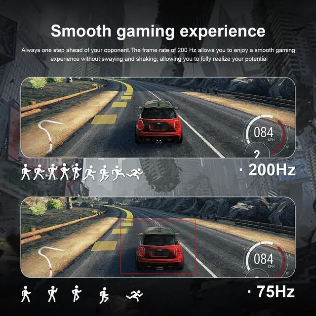 Alt view image 3 of 5 - YXPC 24.5 inch Gaming PC Monitor 200Hz, FHD 1080p VA screen, Built-in speakers,1ms without Bezel, freesync, 99% sRGB, HDR400,178 ° Angle View, HDMI,DisplayPort, Compatible with wall mounting 75*75MM