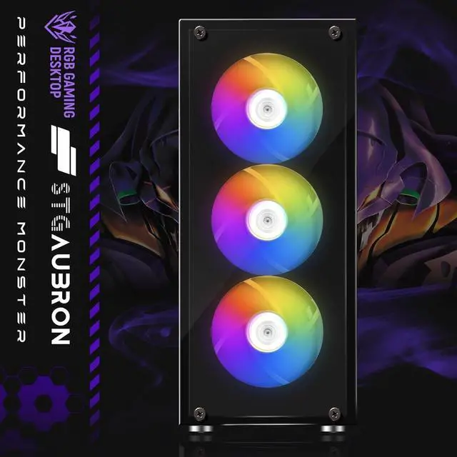 Alt view image 2 of 5 - STGAubron Gaming PC Desktop Computer, Intel Core i7-6700 up to 4.0G, GeForce RTX 2060S 8G, 32GB DDR4, 1TB SSD, 600M WiFi, BT 5.0, RGB Fan x6, Windows 11 Home