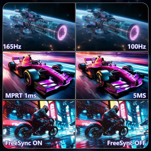 Alt view image 5 of 5 - 34 Inch Curved Gaming Monitor 4K, (3440x1440) 165Hz Ultrawide Computer Monitor, AMD FreeSync, 1500R, HDR, 125% sRGB, DCI-P3 92%, HDMI/DP and Built-in Speaker, VESA 100 x 100mm