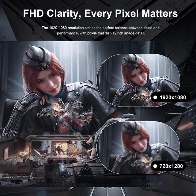 Alt view image 2 of 5 - YXPC 24.5 inch Gaming PC Monitor 200Hz, FHD 1080p VA screen, Built-in speakers,1ms without Bezel, freesync, 99% sRGB, HDR400,178 ° Angle View, HDMI,DisplayPort, Compatible with wall mounting 75*75MM