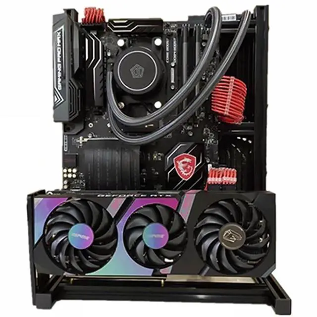 Alt view image 4 of 5 - PC Test Bench Motherboard Case, Aluminum Open Frame Computer Case Rack Bracket, Support ATX and 180 Water-Cooled,DIY Creative Personality Chassis Set, Vertical Overclocking, Silvery