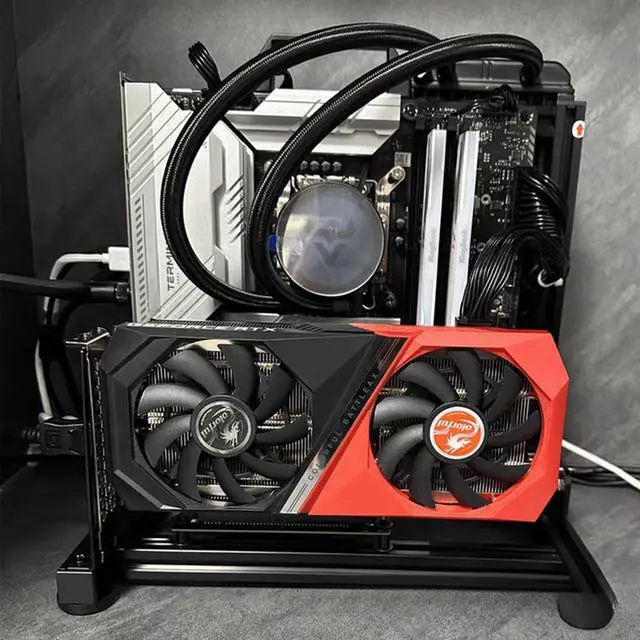 Alt view image 3 of 5 - PC Test Bench Motherboard Case, Aluminum Open Frame Computer Case Rack Bracket, Support ATX and 180 Water-Cooled,DIY Creative Personality Chassis Set, Vertical Overclocking, Silvery