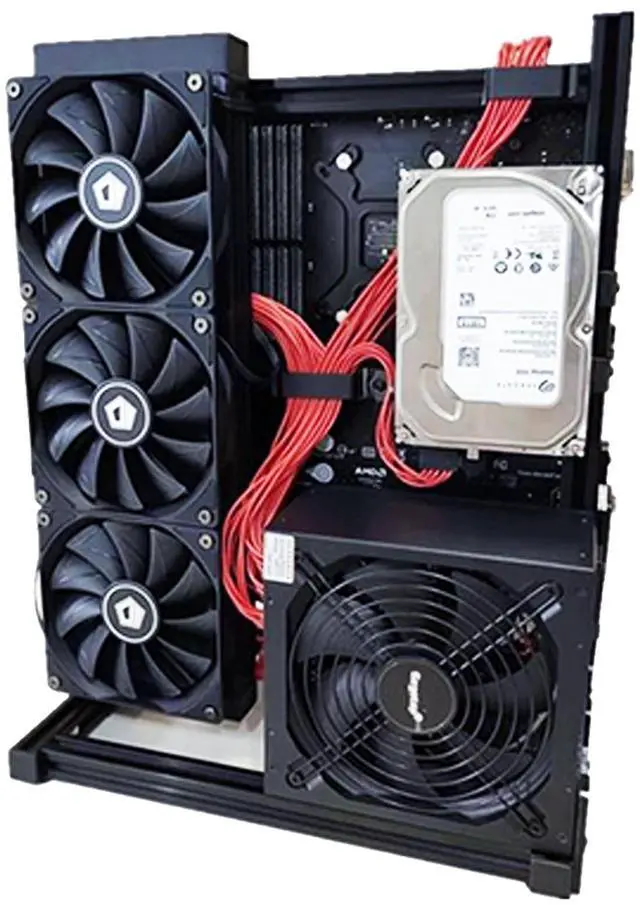 Alt view image 5 of 5 - PC Test Bench Motherboard Case, Aluminum Open Frame Computer Case Rack Bracket, Support ATX and 180 Water-Cooled,DIY Creative Personality Chassis Set, Vertical Overclocking, Silvery