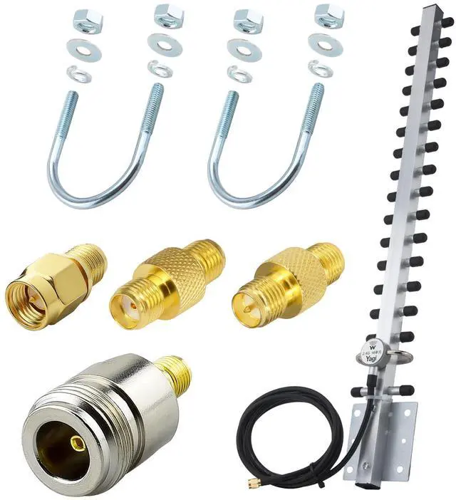 Main image of Kaunosta Yagi WiFi Antenna 2.4GHz 25dBi High Gain Directional with RP-SMA Connector & 1.5M Cable, Adapter Kit RPSMA/SMA/N Type for Router, USB Adapter, Security Camera