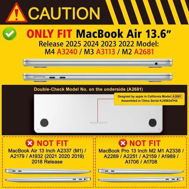Alt view image 2 of 5 - May Chen for M4 MacBook Air 13.6 Inch Case 2025 2024 2023 2022 Release Models: A3240 A3113 M3 A2681 M2, Plastic Hard Shell Case for MacBook Air 13.6" with Retina Display Fits Touch ID, Wild Flowers