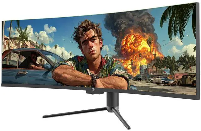Alt view image 4 of 5 - GAMEPOWER DQ49 inch Curved Ultrawide Gaming Monitor, 1Ms, 120Hz Refresh Rate, 32:9, DQHD, 5K 5120x1440p, R1800, 99% sRGB, HDR400, DisplayPort, HDMI, FreeSync, Gsync, Height - Tilt Adjustable