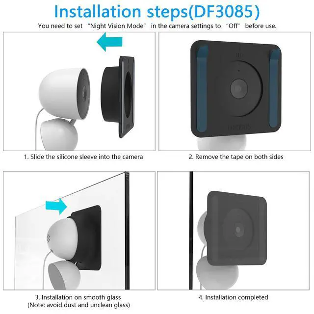 Alt view image 3 of 5 - TIUIHU Silicone Cover for Google Nest Cam Indoor(Wired)-2nd Gen (Black, 2*Pack)