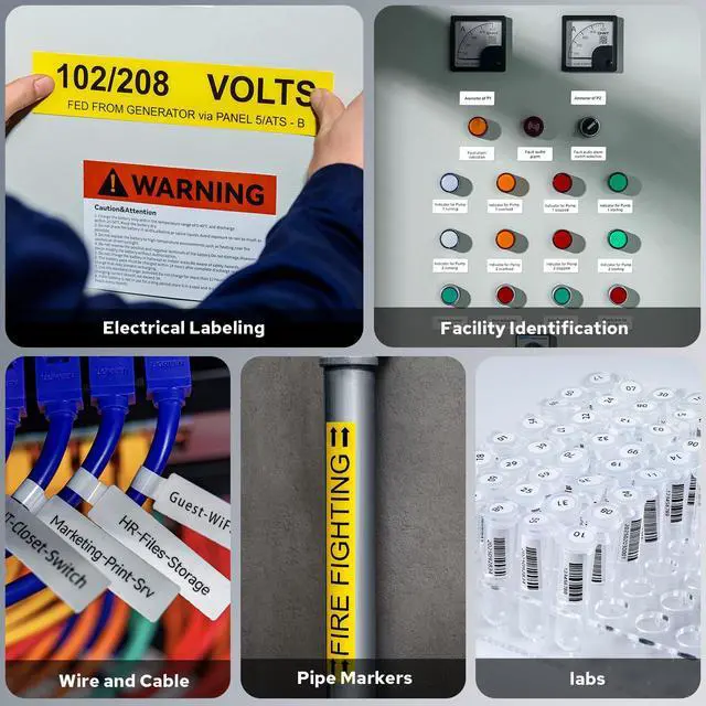 Alt view image 2 of 5 - Makeid D50 Industrial Label Printer, Desktop Label Maker 2" Print Head, Mobile APP & PC Editor Compatible, 2600mAh Li-ion Battery, Come with 1.97" W x 26.24ft L Label Heavy-Duty Labeler for Job Sites