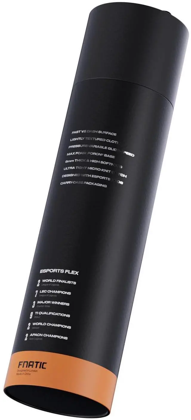 Alt view image 4 of 5 - Fnatic MAX DASH2 XL Pro Gaming Mouse Pad, Sunset Orange Textured Cloth Speed Surface, Water Resistant Coating, with Non-Slip PORON Foam Base and Micro-Knit Stitched Edges (Size 18.9" x 18.9" x 0.24")