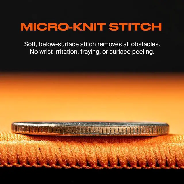 Alt view image 3 of 5 - Fnatic MAX DASH2 XL Pro Gaming Mouse Pad, Sunset Orange Textured Cloth Speed Surface, Water Resistant Coating, with Non-Slip PORON Foam Base and Micro-Knit Stitched Edges (Size 18.9" x 18.9" x 0.24")