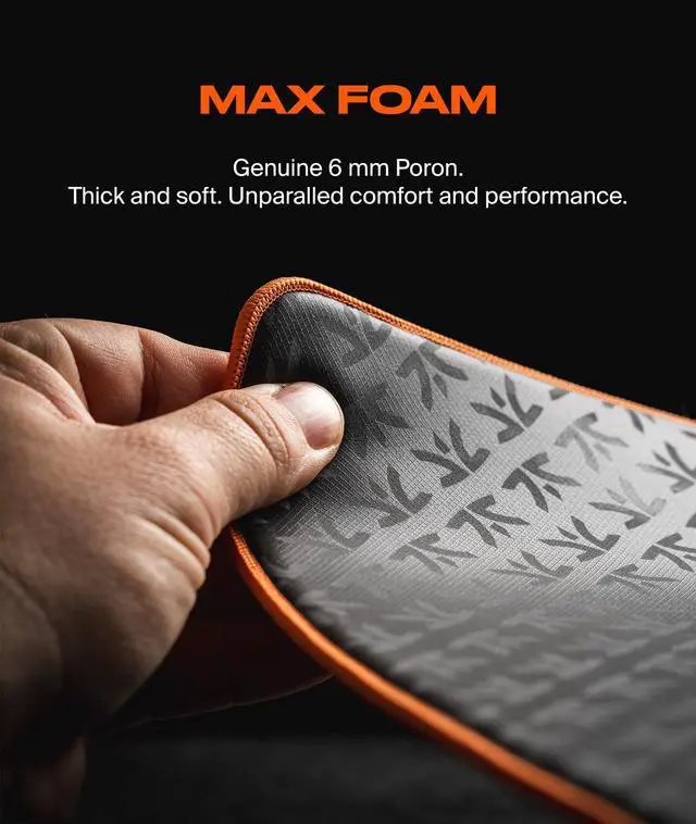 Alt view image 2 of 5 - Fnatic MAX DASH2 XL Pro Gaming Mouse Pad, Sunset Orange Textured Cloth Speed Surface, Water Resistant Coating, with Non-Slip PORON Foam Base and Micro-Knit Stitched Edges (Size 18.9" x 18.9" x 0.24")