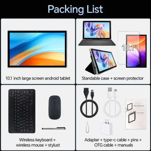 Alt view image 2 of 5 - M8 10Android 15 Tablets WiFi Model,8000mA Large Battery,8 Core CPU A523,12GB+256GB+1TB Expandable,13MP+5MP Camera,FaceID+5Gwifi+GPS+IPS,Keyboard/Mouse/Stylus/Case/Protective Film Includ (Gray)