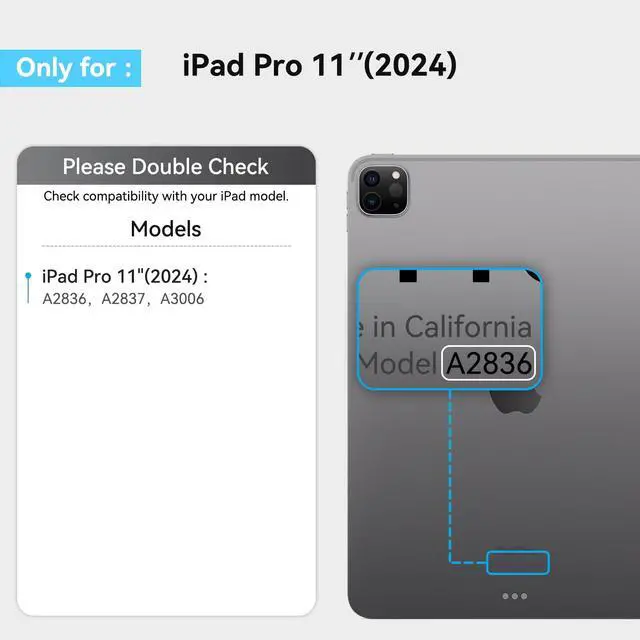 Alt view image 2 of 5 - Uminy Keyboard Case for 2024 iPad Pro 11-inch (M4), 360° Rotating Transparent Case with Wireless Keyboard, 7-Color Backlight, Multi-Touch Trackpad, with Pen Holder, Black