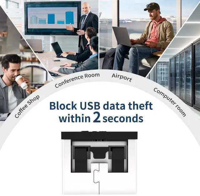 Alt view image 4 of 5 - 100PCS USB Metal Port Lock Blocker with 10 Keys - Secure USB-A Port Protector for PC/Laptop, Anti-Theft Data Security Lock, Dust & Moisture Proof Cover, Removable Type-A Connector Black