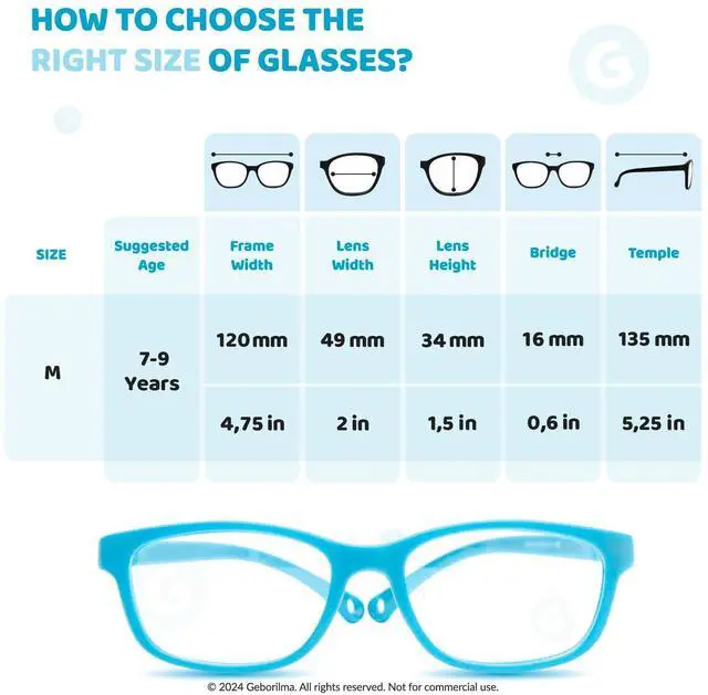 Alt view image 2 of 5 - Geborilma Kids Flexible Glasses Size M Unbreakable Eyeglasses for Kids Prescription Sports Glasses 7-9 y