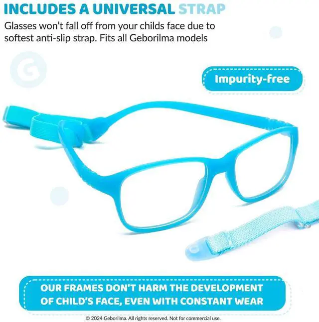 Alt view image 4 of 5 - Geborilma Kids Flexible Glasses Size M Unbreakable Eyeglasses for Kids Prescription Sports Glasses 7-9 y