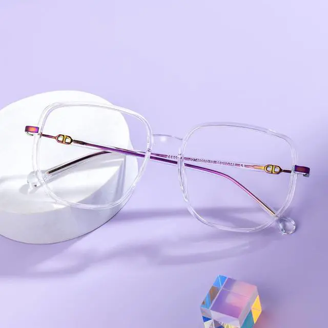 Alt view image 2 of 5 - Zeelool Stylish Oversized Glasses for Women Chic Geometric Eyeglasses with Clear Lens Joana ZJGT460070-10 Crystal