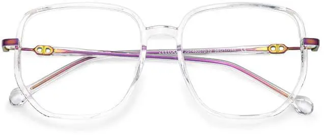 Alt view image 3 of 5 - Zeelool Stylish Oversized Glasses for Women Chic Geometric Eyeglasses with Clear Lens Joana ZJGT460070-10 Crystal